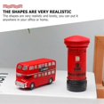 thumbnail image 3 of 2Pcs Vintage Bus Shape Adornments Resin Telephone Booth Desktop Decors (Red), 3 of 3