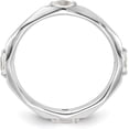 thumbnail image 2 of Solid Sterling Silver Stackable Expressions Rhodium-plated White Topaz Ring - Ring Size 7.0, 2 of 8