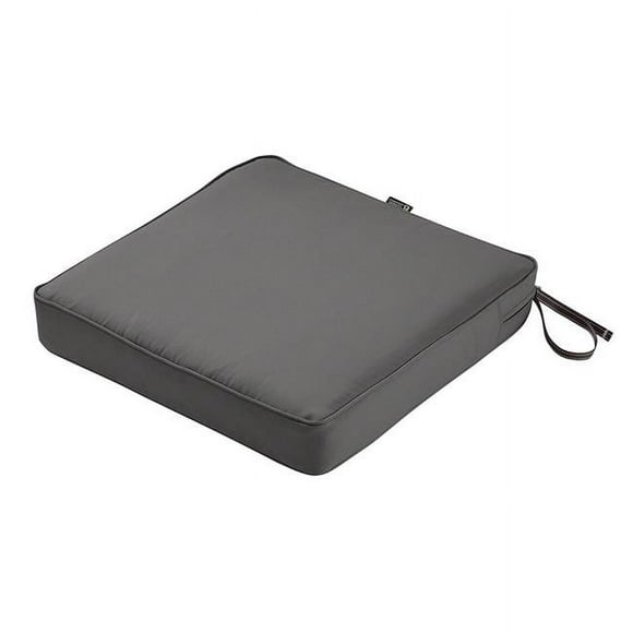 Classic Accessories 62-008-LCHARC-EC Montlake FadeSafe Square Patio Dining Seat Cushion - Charcoal Grey, 19 x 19 x 3 in.