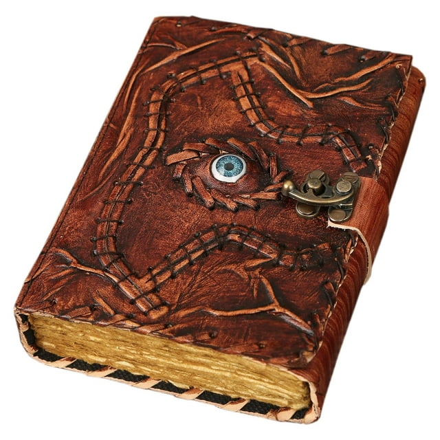 Libro de hechizos Spell Book Hocus Pocus Cuaderno de piel, 20 x 15 cm