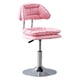 thumbnail image 2 of Taburete de bar con ruedas, silla giratoria de salón, con respaldo, taburetes de bar, silla de bar para el hogar, desayuno, isla, cafetería, oficina, rosa, 2 of 8
