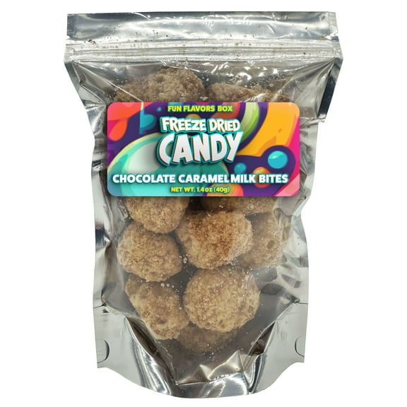 Fun Flavors Box Freeze Dried Candy Chocolate Caramel Milk Bites Crunchy Treats, 1.4oz