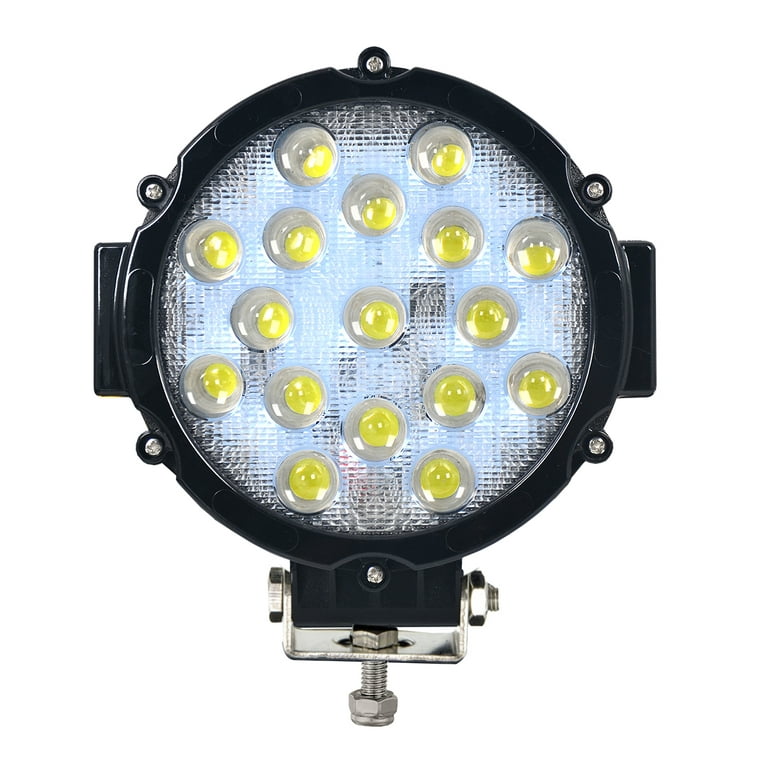Off-Road LED Work Light - 6 Round Adjustable Spot Light With Handle and  Integrated Switch - 12W - 1,350 Lumens - Single