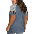 thumbnail image 2 of Ybenlow Women Plus Size T-Shirts Tops Short Sleeve Shirts Criss Cross Casual Loose Tee L-5XL, 2 of 3