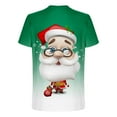 thumbnail image 4 of IROINNID Christmas T-shirt for Men Funny Santa Print Shirt Short Sleeve Crewneck Xmas Gift Tops,Green, 4 of 4