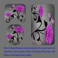 thumbnail image 4 of 4PCS/Set Dewy Royal Blue Rose Shower Curtain, Valentine's Day Gift Elegant Floral Romantic Flower Bathroom Decor, Fabric Black Bath Curtain, Non-Slip Bathroom Floor Mat Toilet Rug, Blue, 4 of 7