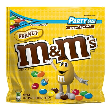 M's Milk Chocolate Coated Candy w/Peanut Center, 42oz Pack