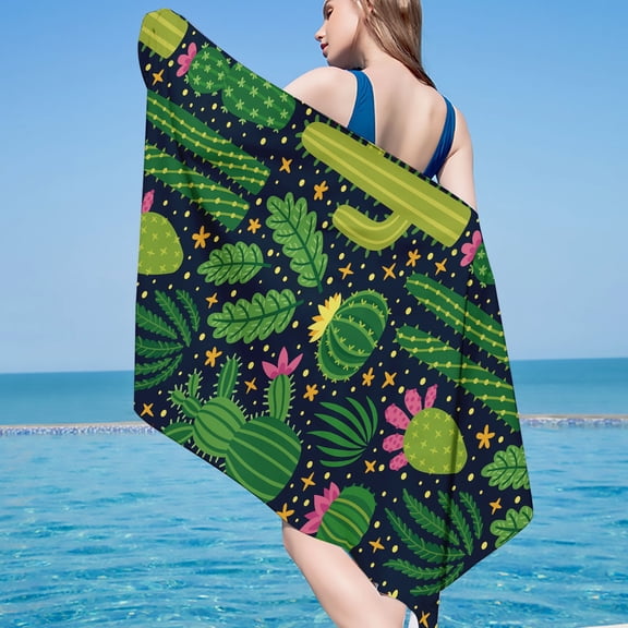 Tupukom Summer Oversized Beach Towels 29.5"x59" Non-Slip Backing Anti-Sand Fast Drying Pool Towel for Camping Yoga Picnics & Summer Festivals
