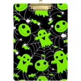 thumbnail image 2 of FMSHPON Halloween Green Neon Ghost Candy Spider Web Clipboard Hardboard Wood Nursing Clip Board and Pull for Standard A4 Letter 13x9 inches, 2 of 5