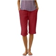 thumbnail image 2 of yillto Capris Pant for Womens Straight Leg Loose Dressy Pants Elastic Waist Casual Capri Trousers with Pocket, 2 of 6