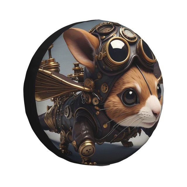Balery Steampunk Squirrel Pilot Cubiertas para Neumáticos - Protector Resistente para Neumáticos de Camioneta, SUV, Remolque, Camper y RV-14 inch