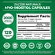 thumbnail image 4 of Suplemento Zazzee, cápsulas de mioinositol, 2000 mg, 120 veganas, 4 of 8