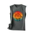 thumbnail image 4 of Odeerbi Tank Top for Women Sleeveless Cami Tops 2025 Casual Print Round Neck Loose T-Shirt Top Claret, 4 of 5