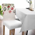 thumbnail image 6 of Chair Covers for Dining Room Set of 4,Christmas Red Poinsettia Flower Bell Stretch Seat Protector Removable Washable Chairs Slipcovers for Kitchen Banquet Wedding Hotel,Xmas Berry Fir Leaves, 6 of 6