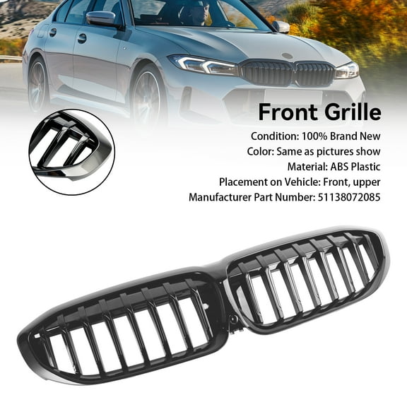 Gloss Black Kidney Grille Grill 51138072085 Fit for BMW 3 Series G20 2019-2022