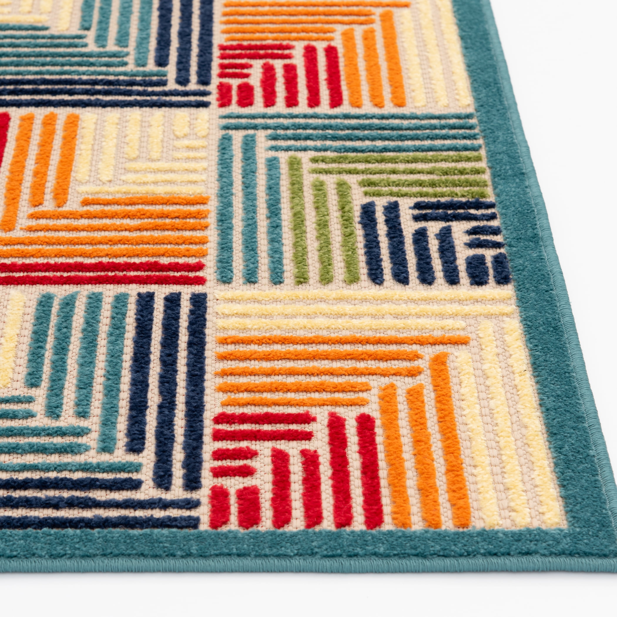 Loomaknoti Fortune Nevil 8' x 10' Orange Geometric Indoor/Outdoor Area Rug
