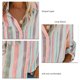 thumbnail image 3 of Camisa de rayas verticales para mujer, blusas a rayas de fibra de poliéster transpirables de manga larga con solapa a rayas para uso diario, 3 of 4