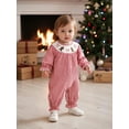 thumbnail image 5 of BemeyourBBs Baby Girl Plaid Romper Somcked Round Neck Long Sleeve Bubble Jumpsuit, 5 of 6