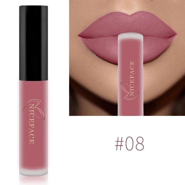 NICEFACE-pintalabios líquido para mujer, lápiz labial de terciopelo Ultra mate de larga duración, belleza roja, antiadherente, resistente al agua, brillo de labios, maquillaje