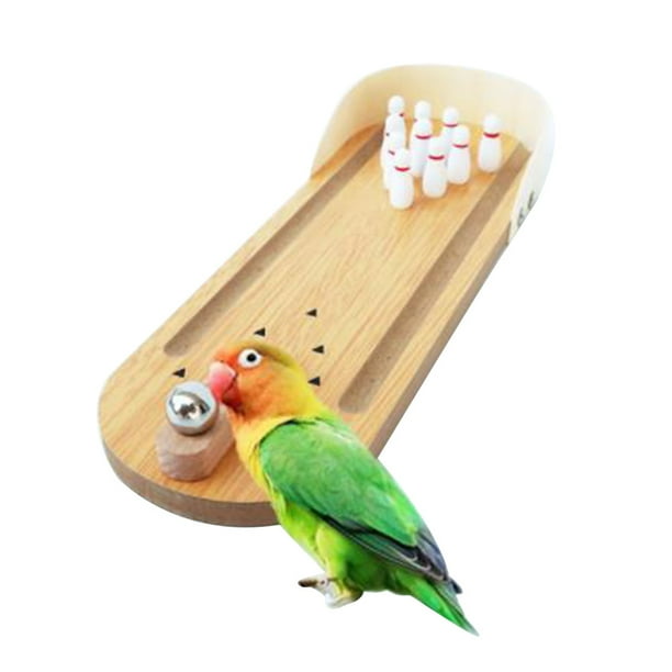 Bird Trick Training Toys Wooden Mini Desktop Bowling Parrot Toys