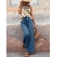 thumbnail image 4 of Conjuntos de Verano de 2 Piezas para Mujer: Top Corto Sin Mangas, Pantalones Anchos y Sueltos, Conjuntos A Juego para Vacaciones. Azul XL, 4 of 9