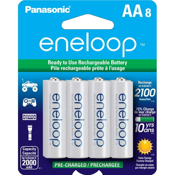 Baterías recargables Eneloop Panasonic BK-3MCCA8BA AA x8