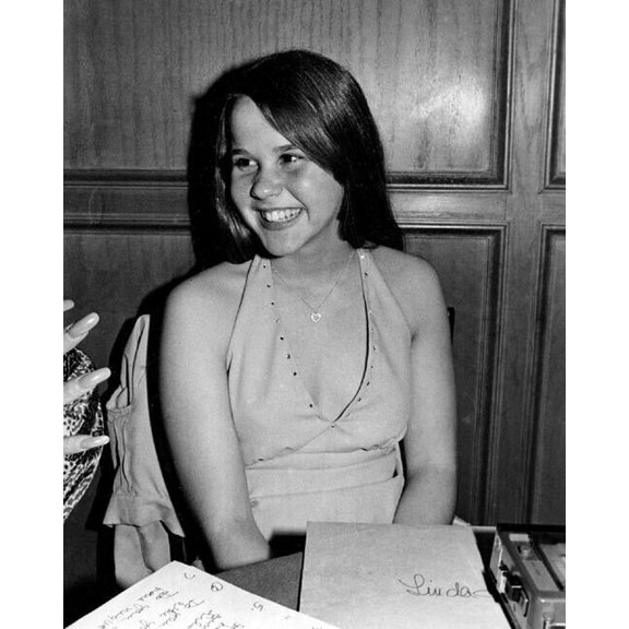 Linda Blair rare at press event for The Exorcist smiling 8x10 inch photo
