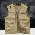 thumbnail image 2 of FRSASU Mens Photographer Vest Zip up Outdoor Work Cargo Waistcoat Fishing Work Adventure Hiking Athletic Vest with Pocket Khaki, 2 of 6