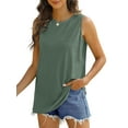 thumbnail image 5 of UVN Tank Tops for Women Summer Sleeveless Eyelet Blouse Casual Crew Neck Basic Tees, 5 of 9