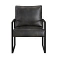 thumbnail image 4 of Lexicon Brynda Faux leather Accent Chair in Dark gray, 4 of 11