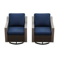 thumbnail image 5 of Outdoor Rust-Proof Steel Frame Swivel Chairs, Set of 2, PE Woven Wicker, Blue, 5 of 9