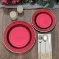 thumbnail image 6 of BalsaCircle 25 Burgundy Round 10" Metallic Disposable Dinner Salad Paper Plates Textured Trim Party Events Decorations, 6 of 8