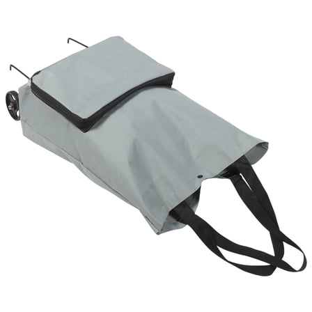 SEWCHICS Foldable Grey PVC Shopping Trolley Bag with Hand Straps for Travel