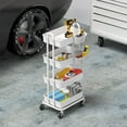 thumbnail image 5 of Simple Houseware Heavy Duty 4-Tier Utility Rolling Cart, White, 5 of 9