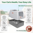 thumbnail image 3 of Stainless Steel Cat Litter Box, 4-in-1 Cat Metal Litter Box Set, Extra Large Top Entry Litter Box Enclosed, with Litter Mat, Litter Scoop, Light Grey, 3 of 6