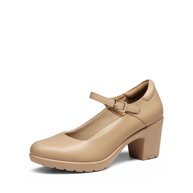 Zapatos de Tacón Mary Jane Edenia Nude para Mujer DREAM PAIRS con Tacón de 7 cm