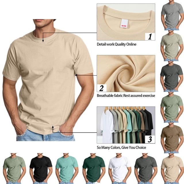 Txeol T-Shirts d'Été pour Femmes à Manches Courtes Col Ras du Cou Hauts Confortables Doux T-Shirt Uni Basique T-Shirts Décontractés T-Shirt Blouse Moulante, Vert Armée, TG