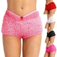 thumbnail image 5 of Lovskoo Women's Y2K Lace Ruffled Layered Shorts Tiered Bloomers Pumpkin Party Festival Boy Shorts Pettipants Red, 5 of 5