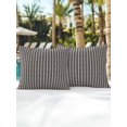 thumbnail image 4 of Outdoor Pillows Waterproof, Black Botanical Throw Pillows with Inserts Included, Farmhouse Modern Striped Leaf Indoor Outdoor Decorative Lumbar Pillow for Bed/Couch/Patio 18"x18", 2Pcs, 4 of 8