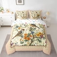 thumbnail image 2 of Feelyou Bird Flower Bedding Comforter Set 7pcs, Retro Chinese Style Queen Bedding Sets, 2 of 8