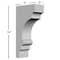 thumbnail image 4 of Ekena Millwork BKT05X07X14DI 5-Inch W x 7-Inch D x 14-Inch H Diane Bracket, 4 of 4