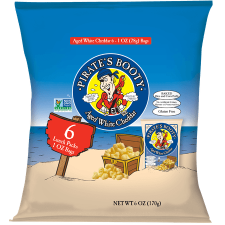 Pirate's Booty Baked Puffs, Aged White Cheddar, 1 oz, 6CT