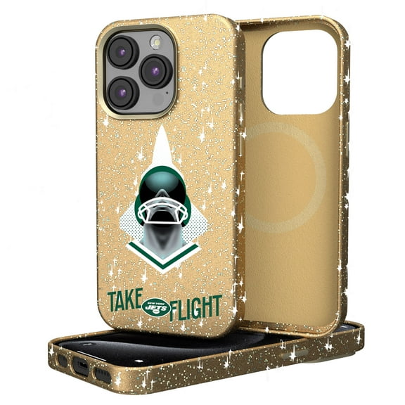 Keyscaper Gold New York Jets 2024 Illustrated Limited Edition Bling iPhone Case