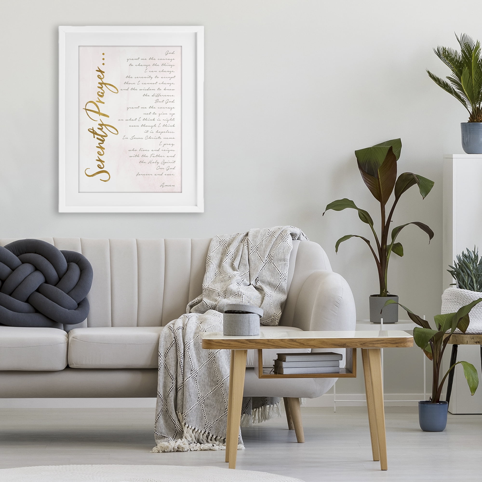 Stupell Industries Serenity Prayer Scripture White Framed Print Under Glass, design by Anna Quach