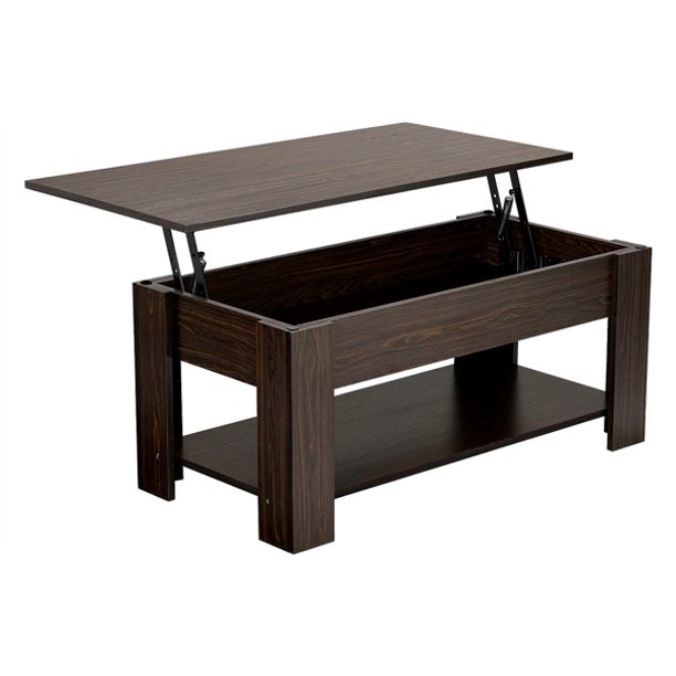 Easyfashion Modern Wood Lift Up Top Coffee Table With Storage Shelf Espresso Finish Com Easyfashion Modern Wood Lift Up Top, Espresso Small Coffee Tables