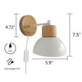 thumbnail image 2 of Kiven Contemporary White Wall Sconce, Adjustable Wall Lamp w/Plug-in Cord for Master Bedroom, Living Room, Guest Room,Porch, 2 of 5