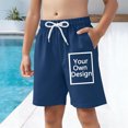 thumbnail image 5 of UQJfacai Boys Swim Trunks Kids Drawstring Elastic Waist Swim Shorts Pockets Summer Bathing Suit Swimsuit Teen Boy Swimwear 4-15 Years, 5 of 9