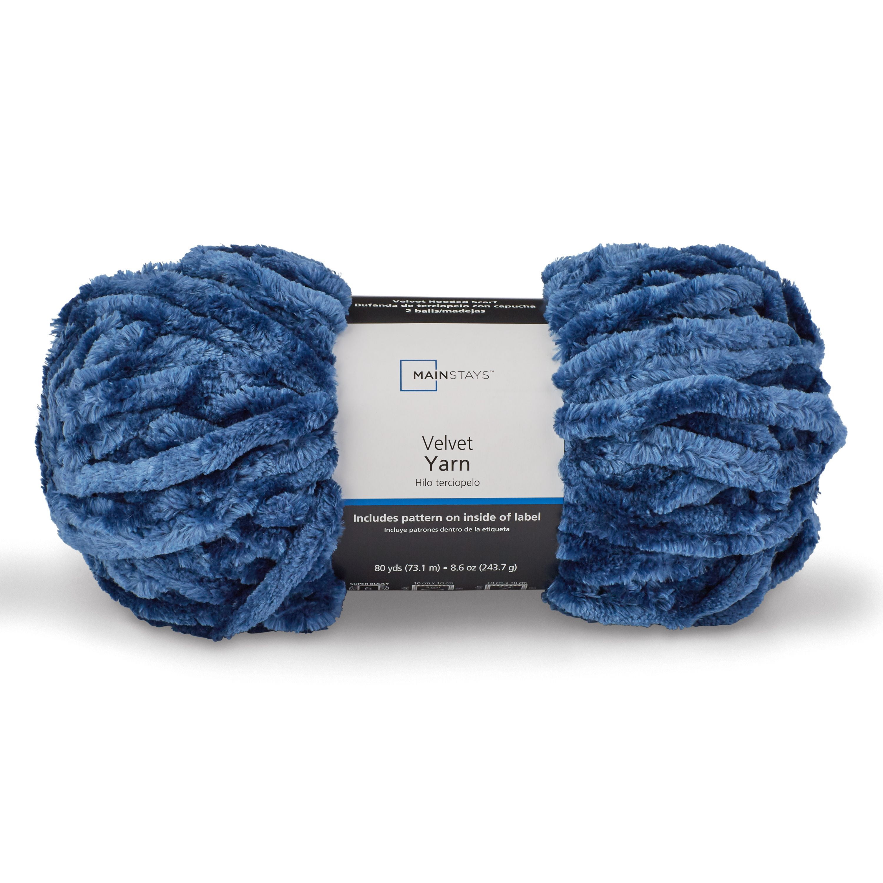 Mainstays Velvet Yarn Value Bundle, 100% Polyester, 80 yd, Baltic Sea, Super Bulky, Pack of 9