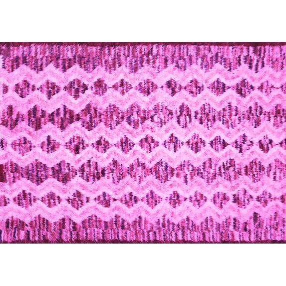 Ahgly Company Indoor Rectangle Abstract Pink Contemporary Area Rugs, 7' x 9'