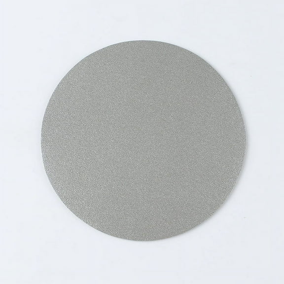 Xiao Hua Faux Leather Heat Resistant Placemats, Dining Room Table Mats, Protect Surfaces,Non-Slip Washable Table Mats，Kitchen Decor Accessories（Set of 10, Size 3.94in,Coaster，silver ）